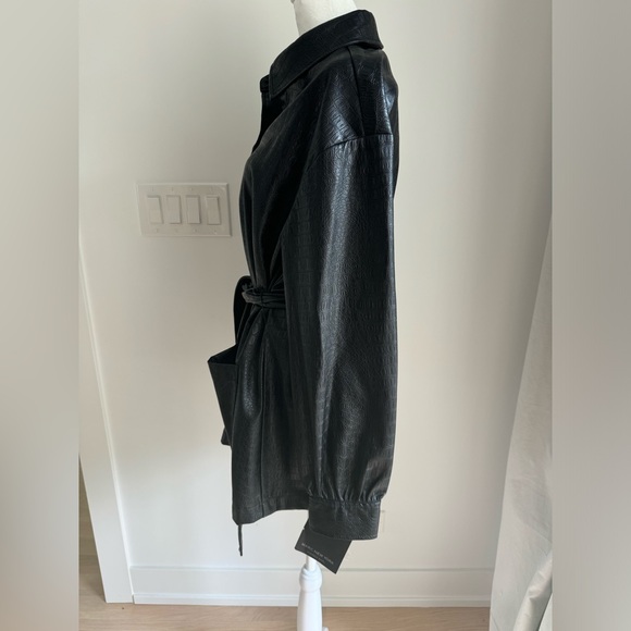 Andrew Marc New York Women’s M Jacket Button Front Black Crocodile Print NEW - Picture 9 of 14